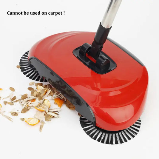 3-in 1 Hand Push Sweeper, Vacuum Cleaner, and Mop, includes 5 mopping cloth