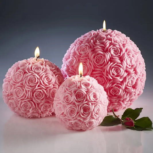 Elegant Rose Ball Candle Display Stand Mold for DIY Epoxy Resin Crafts