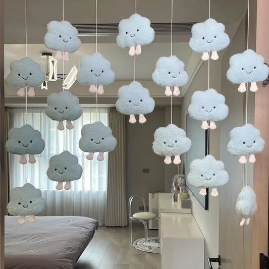 Soft and Cute Cream Style Home Cloud Door Curtain - Creative Hanging Decoration for a Cozy Atmosphere