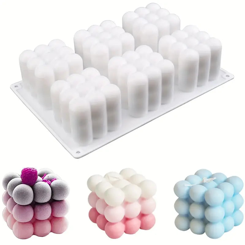 1pc 6-Cavity Bubble Silicone Baking Mold for Mousse Cake, Candle Making, French Desserts, Pastry, Chocolate, Pudding, Jelly, Cheesecake, and Ice Cream - Non-Stick, Easy to Clean, and Durable