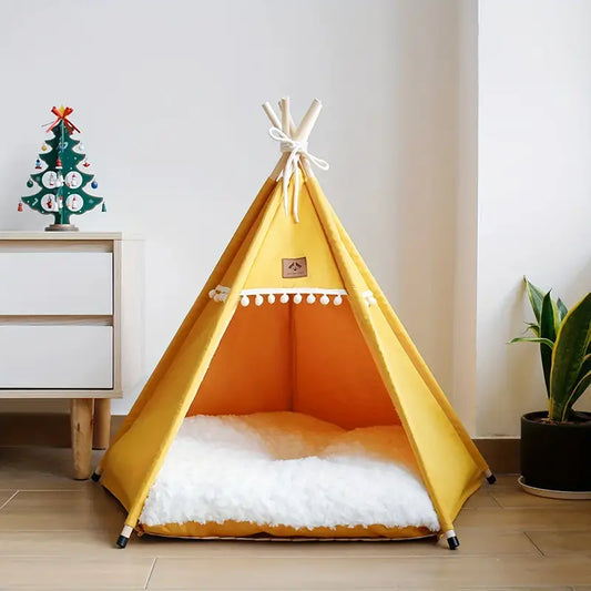 Cozy Cat Teepee with Removable Cushion for Deep Sleep and Easy Cleaning