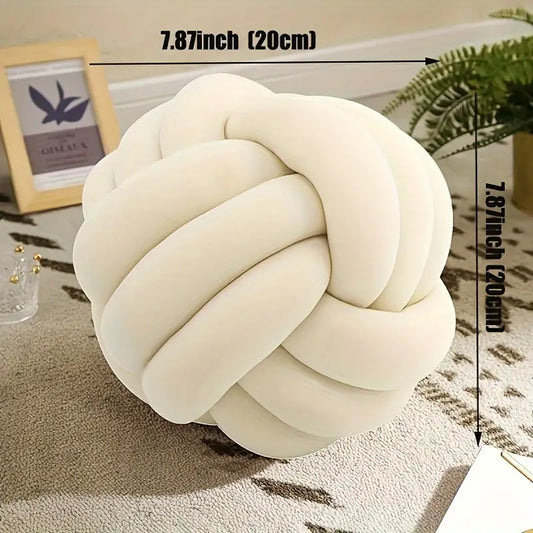 1pc Handmade Plush Knot Pillow for Modern Home Decor - Soft and Cute Sofa Cushion for Living Room and Bedroom